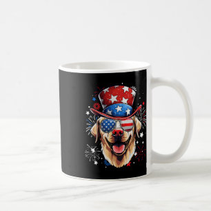 Taza De Café Labrador Recuperador Patriótico Bandera Estadounid