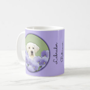 Taza De Café Labrador Recuperador Pintura de Cachorro Original 
