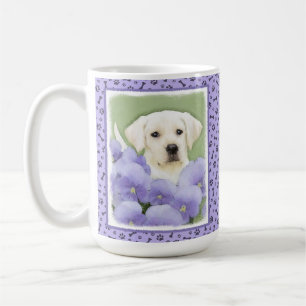 Taza De Café Labrador Recuperador Pintura de Cachorro Original 