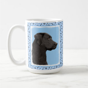 Taza De Café Labrador recuperador pintura negra original de per