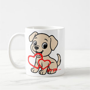 Taza De Café Labrador Retriever Amarillo San Valentín Dibujos A