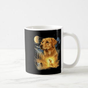 Taza De Café Labrador retriever aullando a la luna vintage