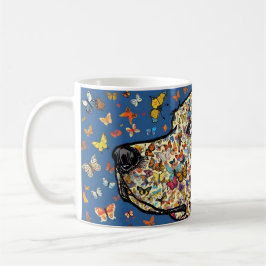 Taza De Café Labrador Retriever Butterfly Dog Art | Yellow Lab