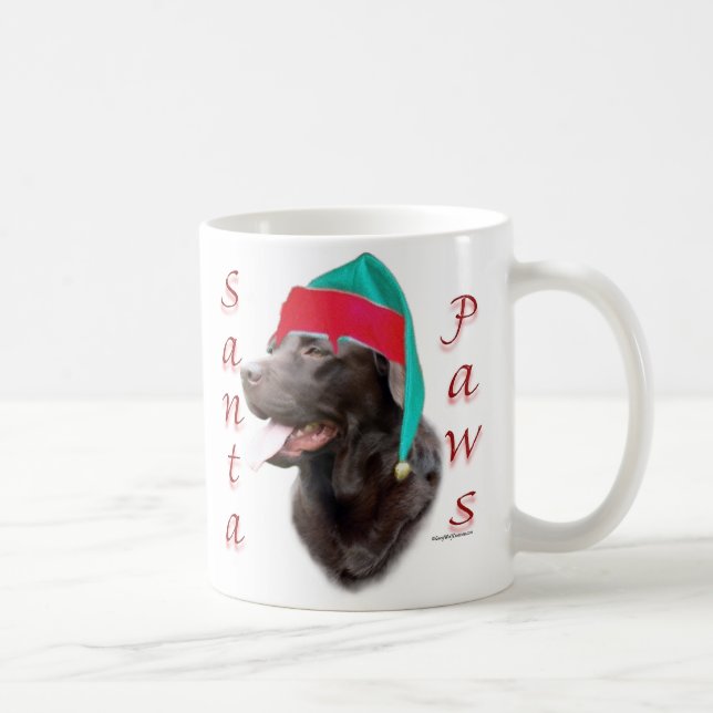 Taza De Café Labrador Retriever (choc) Santa Paws (Derecha)