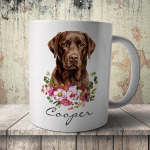 Taza De Café Labrador Retriever Chocolate al Acuarela