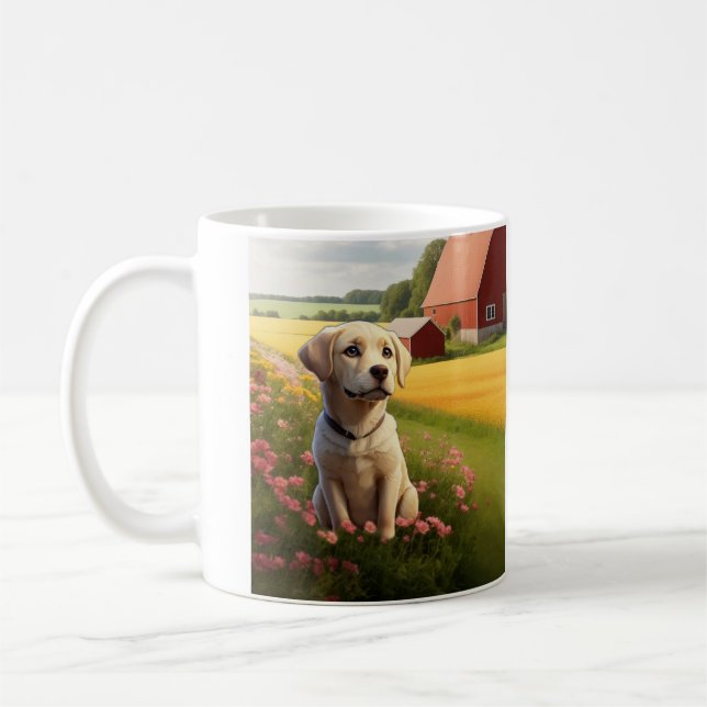 Taza De Café Labrador Retriever en la granja (Izquierda)