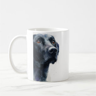 Taza De Café Labrador retriever negro acuarela