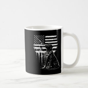 Taza De Café Labrador Retriever Negro Mínimo Bandera Americana