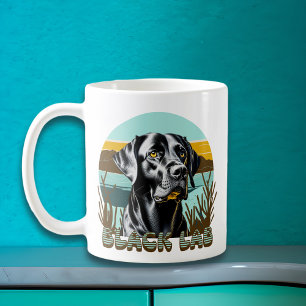 Taza De Café Labrador Retriever Negro Personalizado Texto Vinta