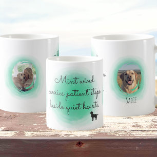 Taza De Café Labrador Retriever personalizado en acuarela verde