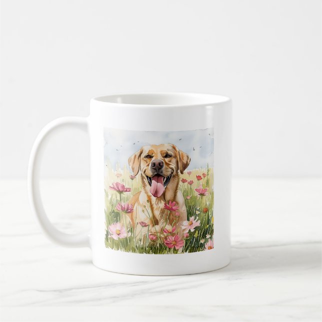 Taza De Café Labrador Retriever Watercolor Mug (Izquierda)