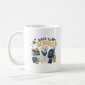 Taza De Café Labrador Retro Estético De Regreso A Clases