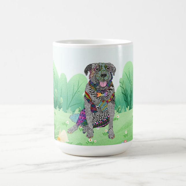 Taza De Café Labrador y la mezcla de razas de collie fronteriza (Centro)