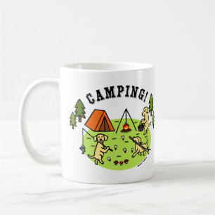 Taza De Café Labradores amarillos acampando cerdos