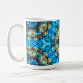 Taza De Café Labradorita Kaleidoscópica "Vidrio Manchado"