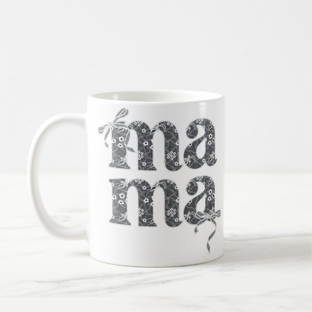 Taza De Café Lace Mama Typography (Izquierda)