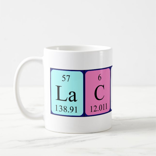 Taza De Café Lachlin periódica nombre de tabla mug (Izquierda)