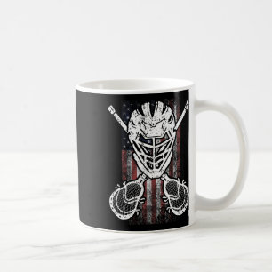 Taza De Café Lacrosse American Flag Stick Y Helmet Funny Gift