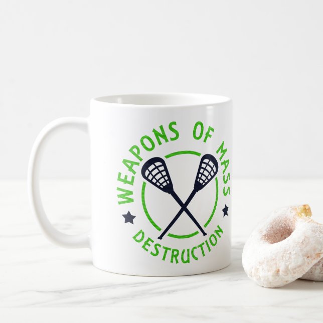 Taza De Café Lacrosse Armas de destrucción (Con donut)