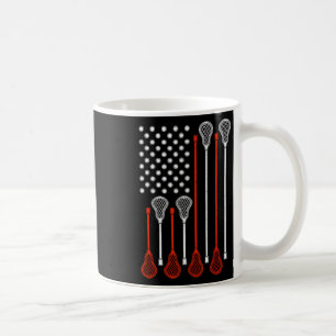 Taza De Café Lacrosse Bandera Americana - Eeuu Patriotic Lax