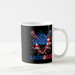 Taza De Café Lacrosse Bandera Eeuu Lax Helmet Sticks 4 De Julio