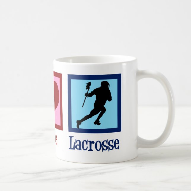 Taza De Café Lacrosse de Peace Love (Derecha)