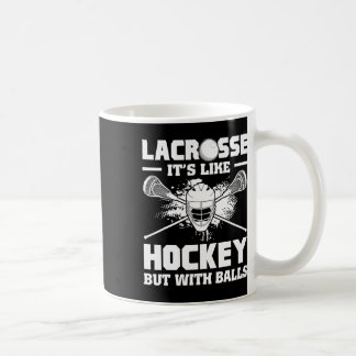 Taza De Café Lacrosse Es Como Hockey Pero Con Jugador Divertido