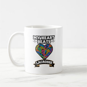 Taza De Café Lacrosse Heart Sticks Passion Sport Love Game