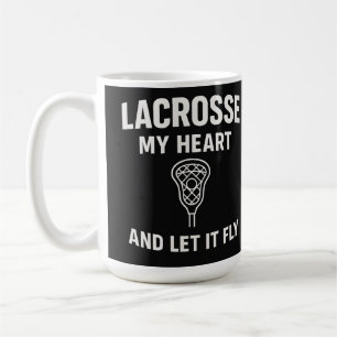 Taza De Café Lacrosse Mi Corazón y Déjalo Volar Inspirador L