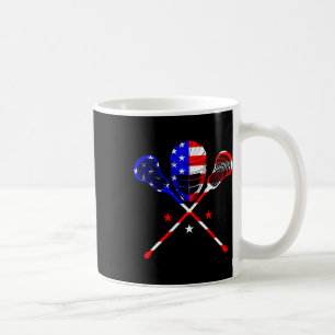 Taza De Café Lacrosse Player Independence Day Patriotic Lax Goa
