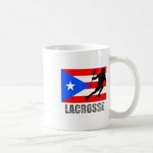 Taza De Café Lacrosse Puerto Rico Bandera Vintage Retro Boricu