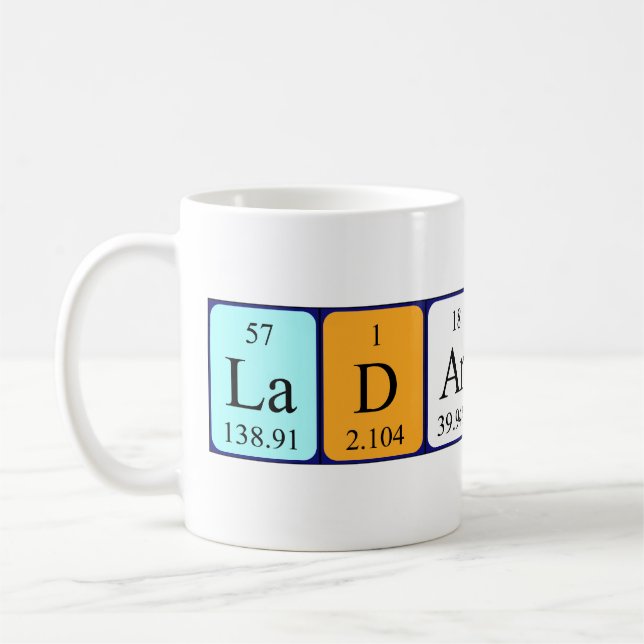 Taza De Café Ladarius nombre de tabla periódica mug (Izquierda)