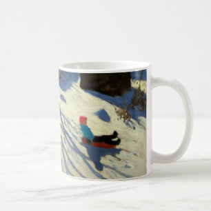 Taza De Café Ladera Morzine Francia del invierno