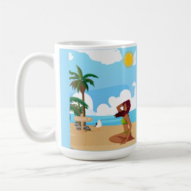 Taza De Café ladie en la playa (Izquierda)