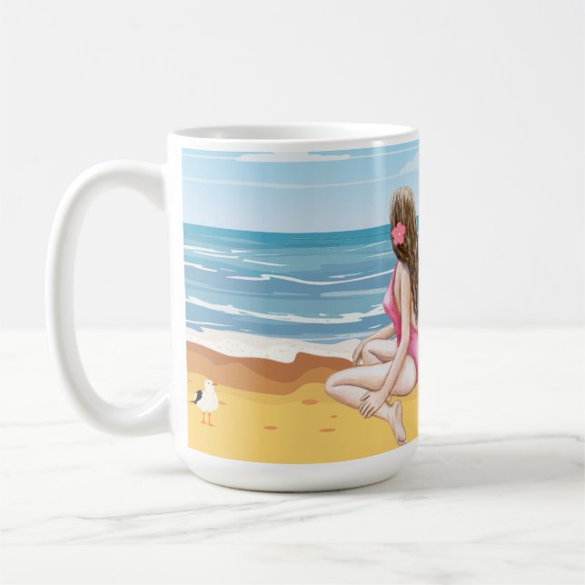 Taza De Café ladie en la playa (Izquierda)