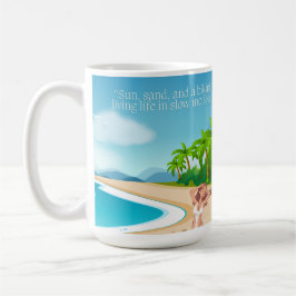 Taza De Café ladie en la playa