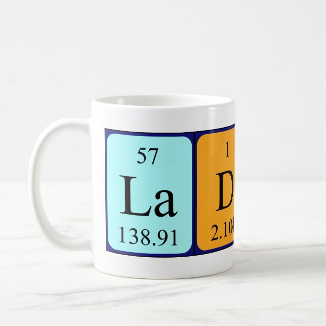 Taza De Café Ladina nombre de tabla periódica mug (Izquierda)