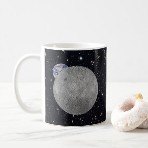 Taza De Café Lado Oscuro o Lejano del Cielo Estrellado de la Lu