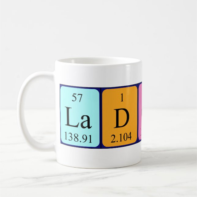 Taza De Café Ladonna nombre de tabla periódica mug (Izquierda)