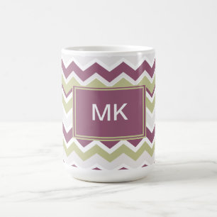 Taza De Café Ladrillo Chevron monogramado