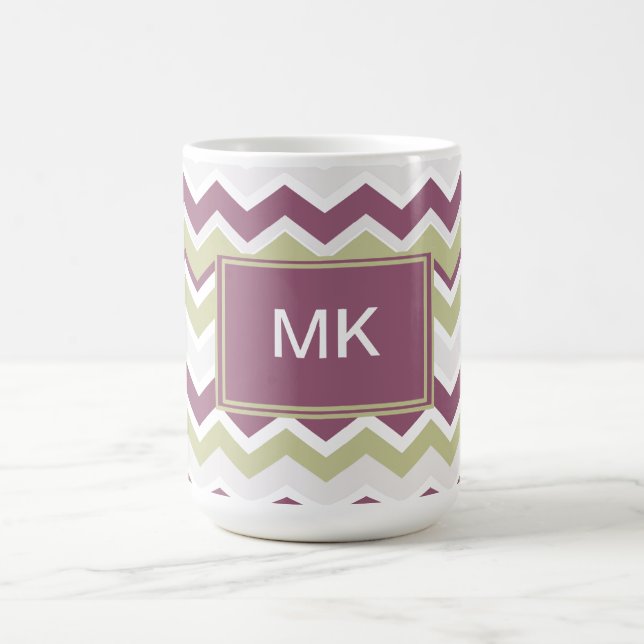 Taza De Café Ladrillo Chevron monogramado (Centro)