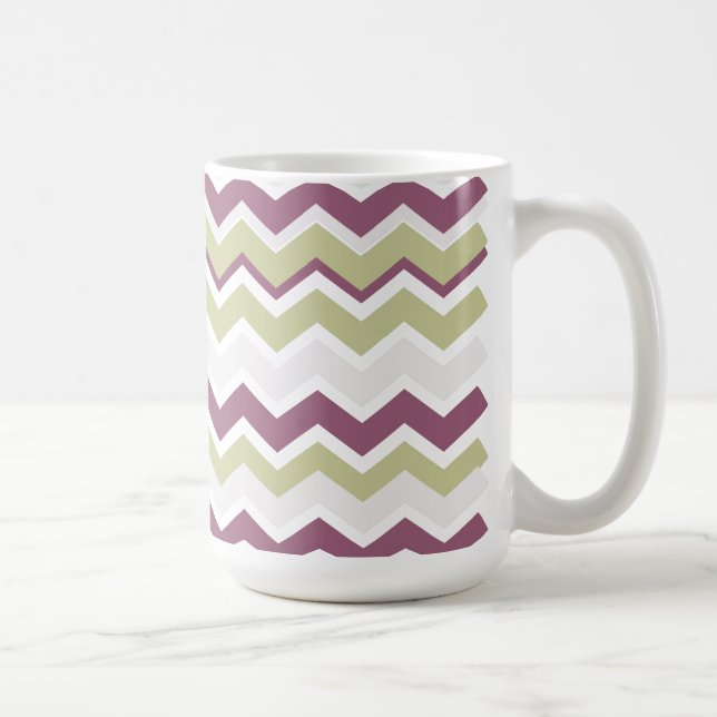 Taza De Café Ladrillo Chevron monogramado (Derecha)