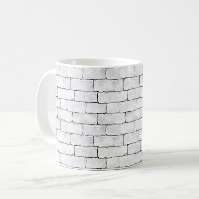 Taza De Café Ladrillos Blancos (Anverso izquierdo)