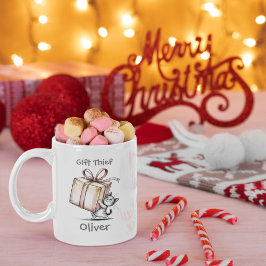 Taza De Café Ladrón de Regalos  Divertida Cerámica de Navidad p