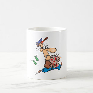 Taza De Café Ladrón robando dinero