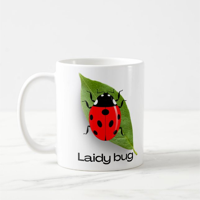 Taza De Café lady bug , insecto (Izquierda)