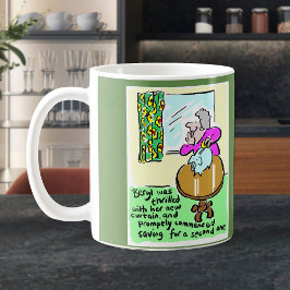 Taza De Café Lady está contenta con su nueva cortina