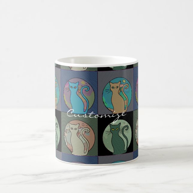 Taza De Café Lady Gato Multi Gatos Sentando Thunder_Cove (Centro)
