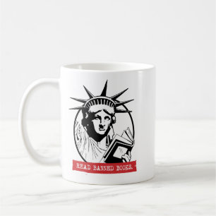 Taza De Café Lady Liberty lee libros prohibidos
