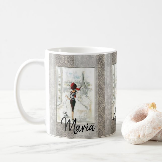 Taza De Café Lady Mug de Francia (Con donut)
